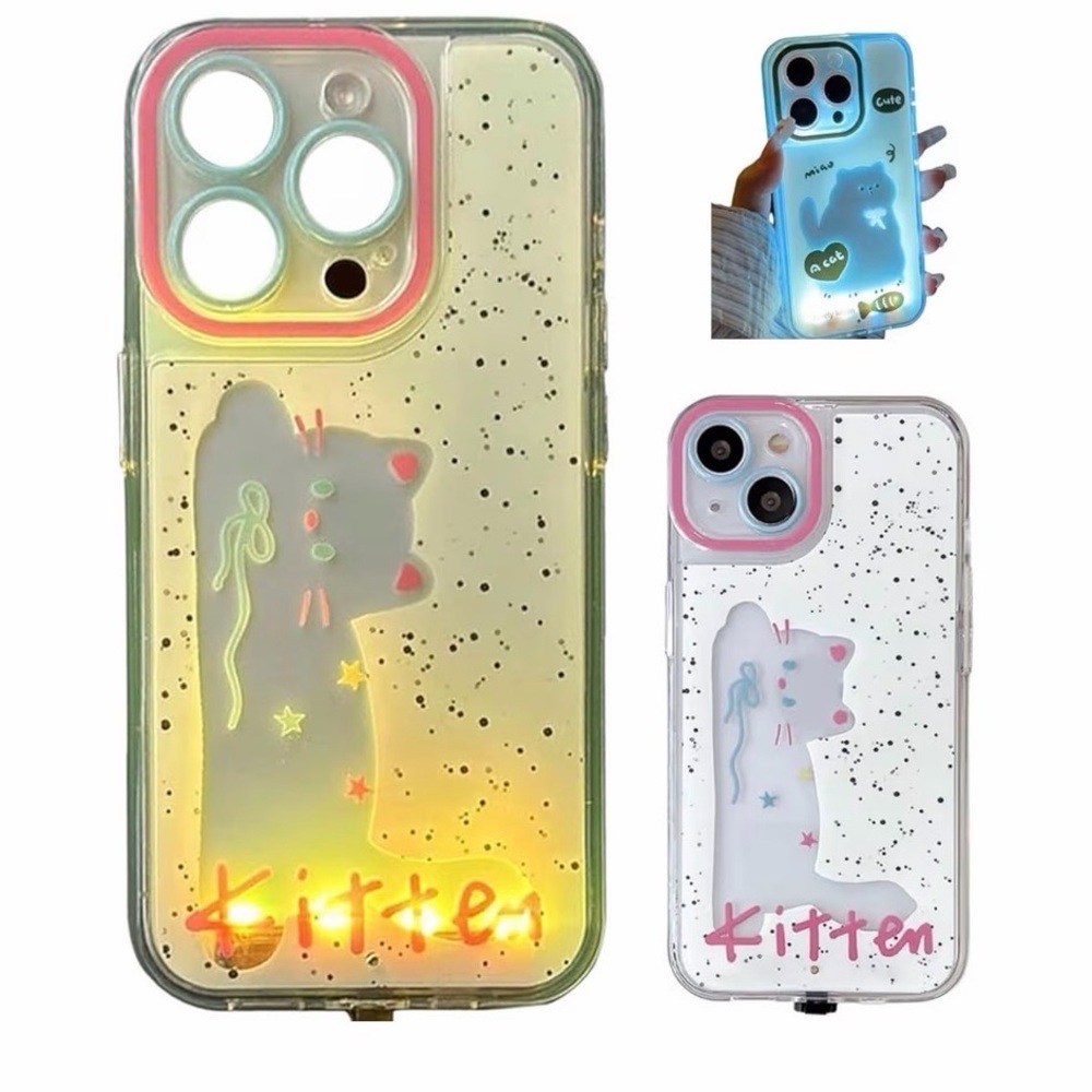Kitten LED Light-Up Phone Case - Multicolor IPhone 14 Pro Max